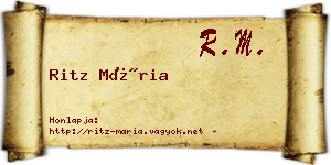 Ritz Mária névjegykártya
