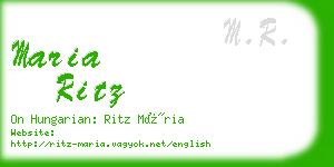 maria ritz business card